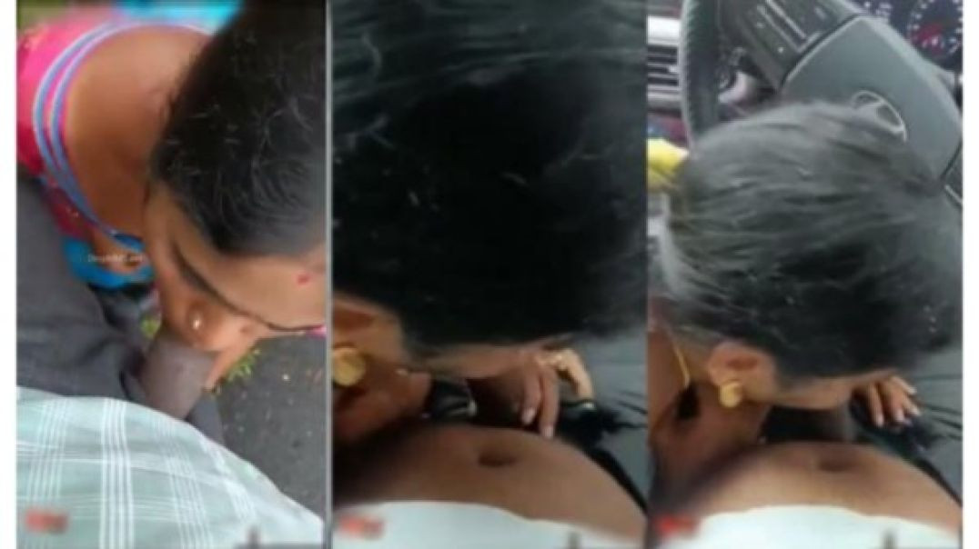 Chennai Dusky Aunty Giving Blowjob Secret Lover Car